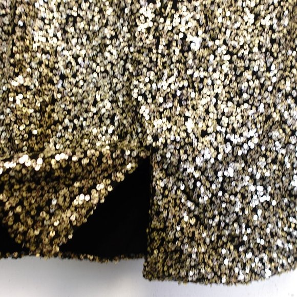 Maurices Skirt Small Black Silver Sequin Stretch Party Club Midi Pencil Allover - Picture 5 of 8